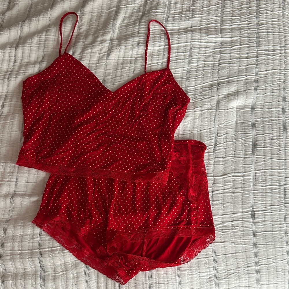 Like new Victoria’s Secret Red Polka Dot PJ set size M